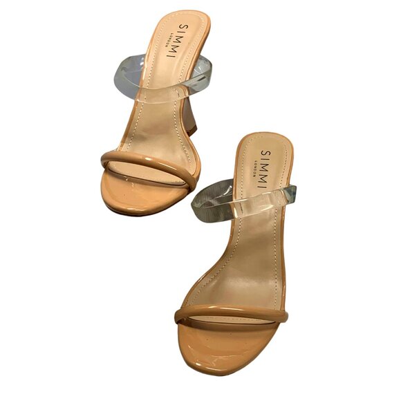 Simmi London Tina Clear Nude Patent Strappy‎ Wedge Sandals NWOB - Picture 6 of 13
